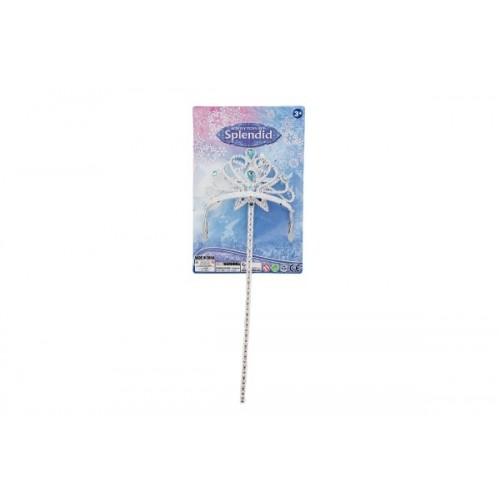 Sada krásy pro princezny plast korunka + hůlka 34cm