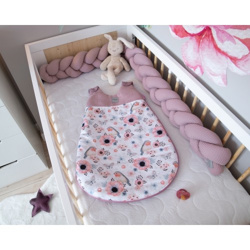 Baby Nellys Spací vak Vafel, bavlna LUX, Vtáčiki