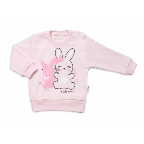 Baby Nellys Detská tepláková súprava Cute Bunny - ružová, veľ. 98