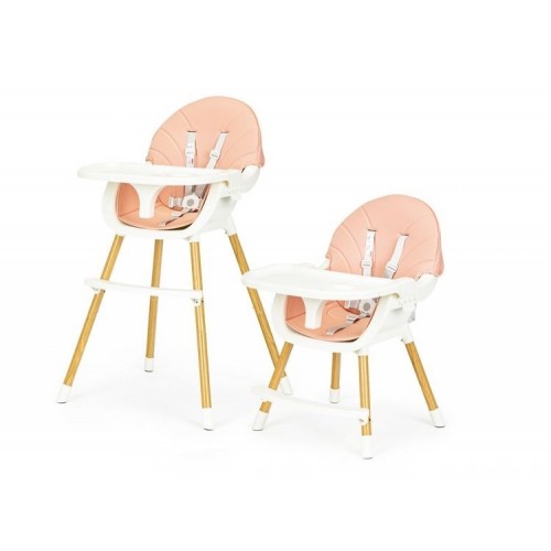 ECO TOYS Jedálenská stolička, stolček 2v1 Colby - ružový