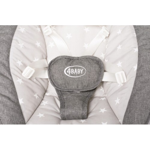 4 BABY Lehátko / hojdačka pre dojčatá Grace  360°- sivá