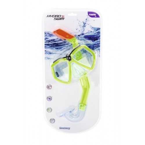 Potápačská sada okuliare + šnorchel 32cm 2 farby v blistri 7+