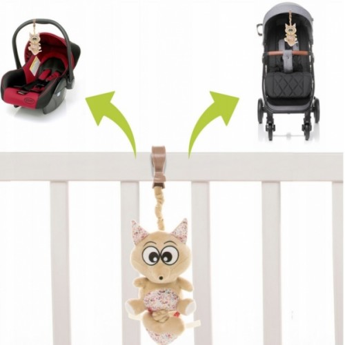 4Baby Závesná plyšová hračka s melódiou, Fox, béžovo/hnedé