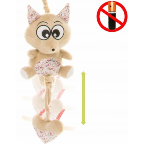 4Baby Závesná plyšová hračka s melódiou, Fox, béžovo/hnedé