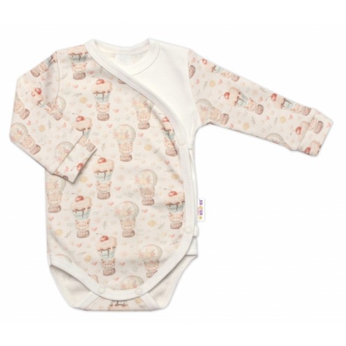 2-dielna sada body zap. bokom + polodupačky, Baby Nellys, Sweet Candy - krémová
