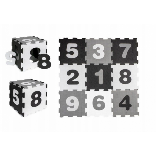Detské penové puzzle, podložka na zem, Číslica, Smily Play, 9 ks