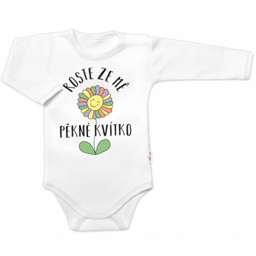Body dlhý rukáv Roste ze mě pěkné kvítko, Baby Nellys, biele, veľ. 62 Body dlhý rukáv Roste ze mě pěkné kvítko, Baby Nellys, biele, veľ. 62