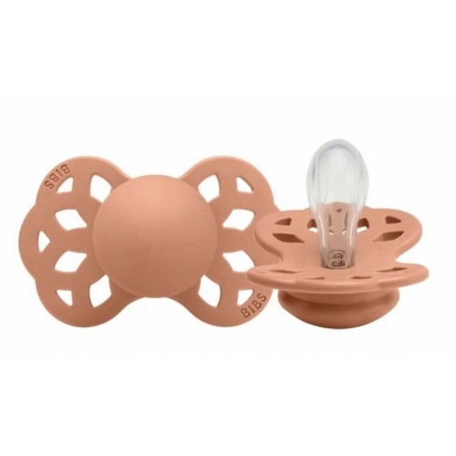 Ortodontický silikónový cumlík BIBS, Infinity - 0 m+, koralový