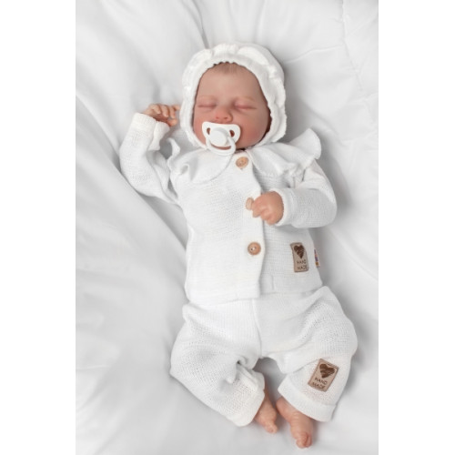 Pletené nohavice Hand Made Girl, Baby Nellys, biele