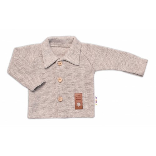 Pletený svetrík s gombíkmi Boy, Baby Nellys, béžový, veľ. 74