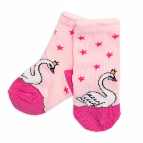 Detské bavlnené ponožky Labuť - ružové