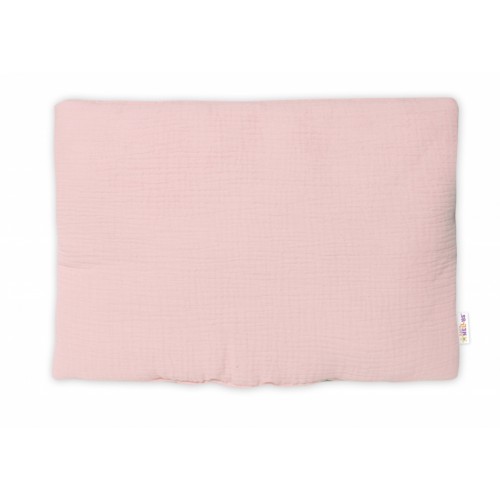 Mušelínový vankúšik s výplňou 40 x 30 cm, Baby Nellys, Mini, púdrovo ružový
