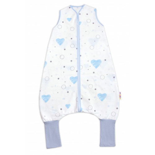 Teplejší spací vak s nohavičkami Baby Nellys I love Boy, modrá/biela, veľ. M