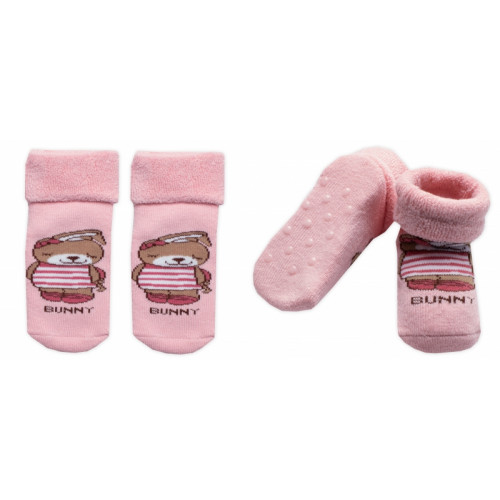 Dojčenské froté ponožky s ABS Bunny, Baby Nellys, ružové