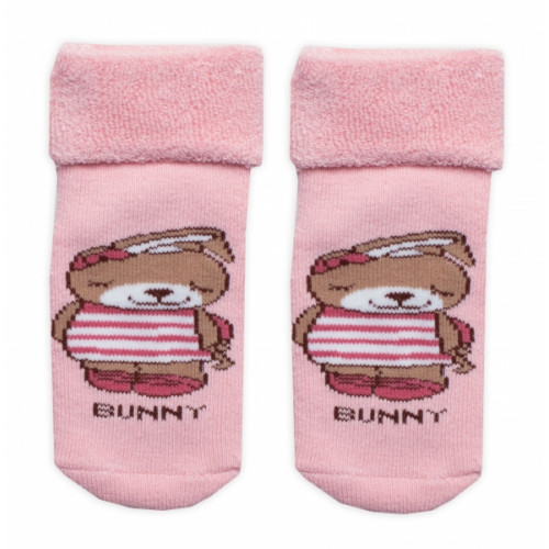 Dojčenské froté ponožky s ABS Bunny, Baby Nellys, ružové