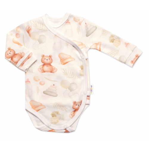 Zavinovacie body + polodupačky, 2D sada, Baby Nellys, Lovely Bear, krémové