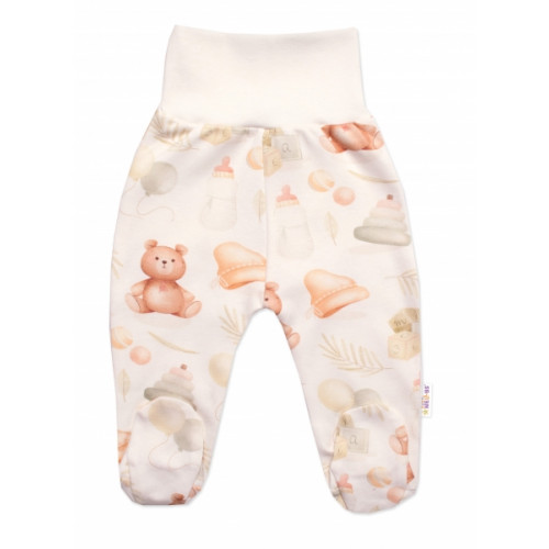 Zavinovacie body + polodupačky, 2D sada, Baby Nellys, Lovely Bear, krémové
