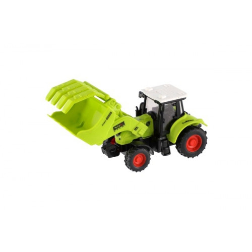 Traktor na zotrvačník plast 16cm 3 druhy 8ks v boxe