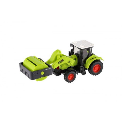 Traktor na zotrvačník plast 16cm 3 druhy 8ks v boxe