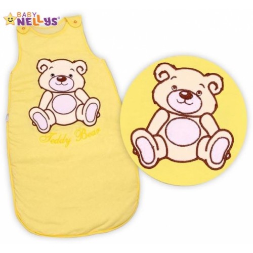 Spací vak Medvedík Teddy Baby Nellys - žltý / krémový vel. 0+