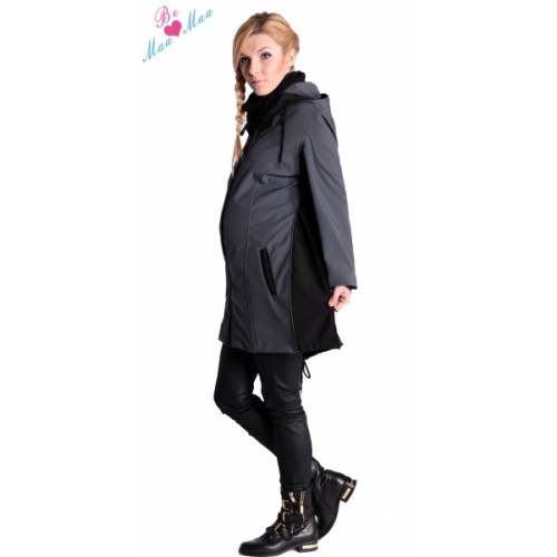 Be MaaMaa Tehotenská softshellová bunda, kabátik - čierna