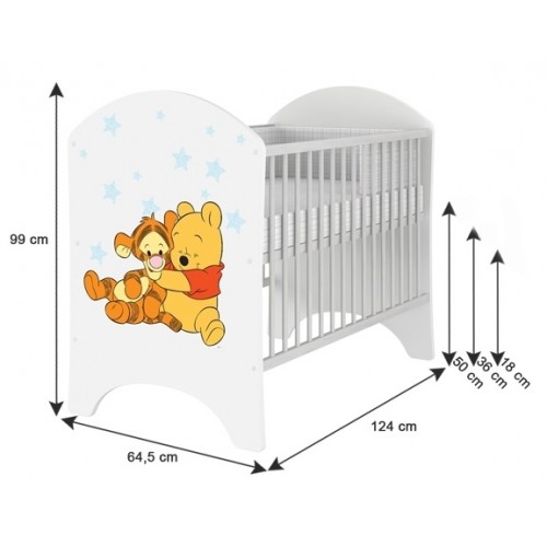 BabyBoo Dětská postieľka Disney Medvedík Pu a Prasiatko - 120x60cm