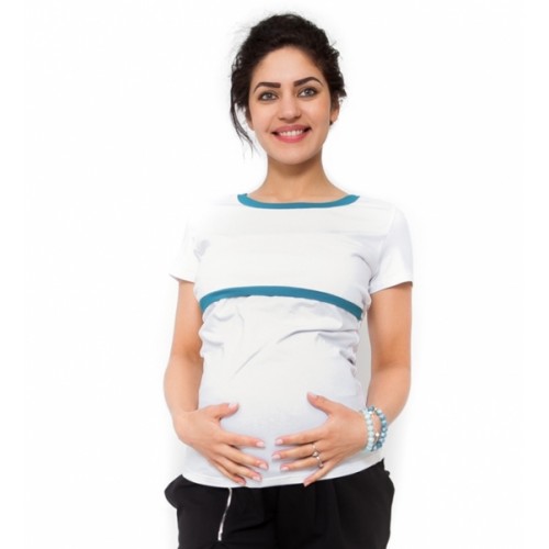 Be MaaMaa Tehotenské a dojčiace tričko - biele