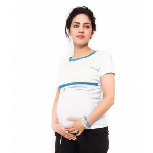Be MaaMaa Tehotenské a dojčiace tričko - biele