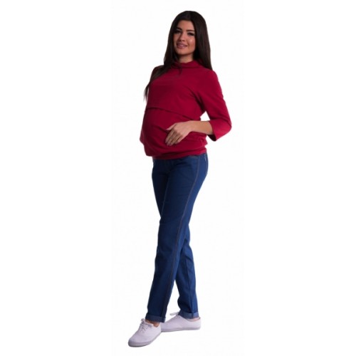 Be MaaMaa Tehotenské nohavice -  tmavý jeans