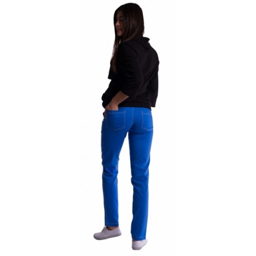 Be MaaMaa Tehotenské nohavice s mini tehotenským pásom - modré, vel. M