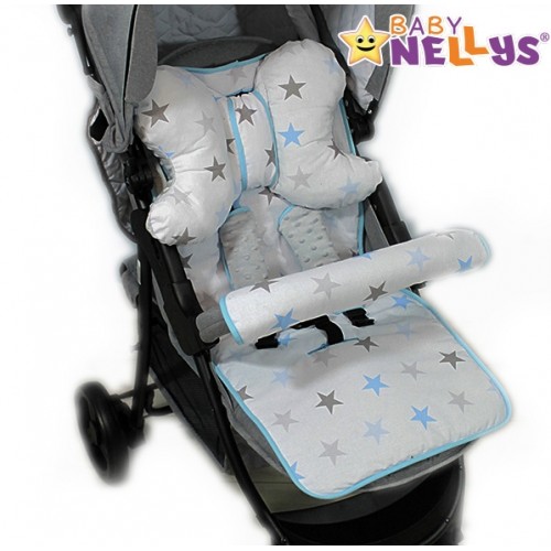 Baby Nellys Komplet do kočíka - podložka, polštářek, potah na popruhy a barierku č. 6