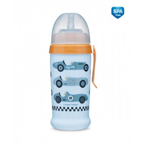 Canpol babies Športová nekvapkajúci fľaša Racing - sv. modrá
