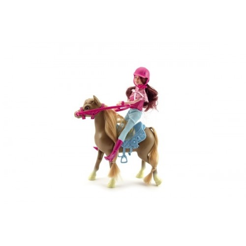 Teddies Kôň + bábika žokejka plast v krabici 34x27x7cm