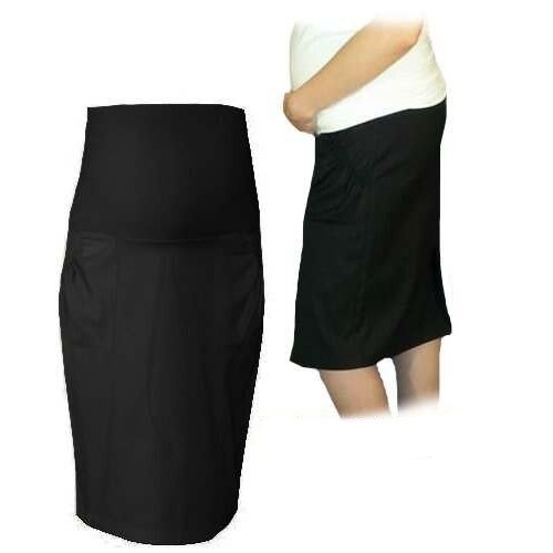 Be MaaMaa Tehotenská športová sukňa s vreckami - čierna, vel´. L