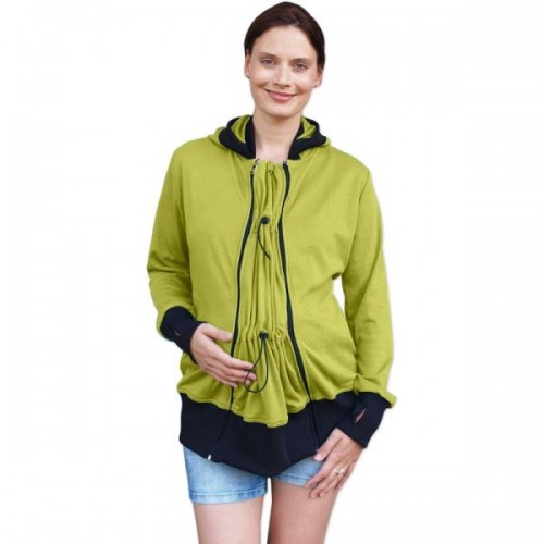 JOŽÁNEK Tehotenská / nosiaci bavlnená mikina - limetková, veľ. L/XL