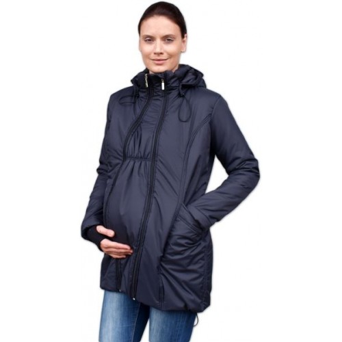 JOŽÁNEK Zimná bunda pre tehotné / nosiacie - vyteplená, čierna, veľ. L/XL